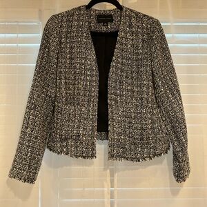 Women's Black and White Tweed Jacket